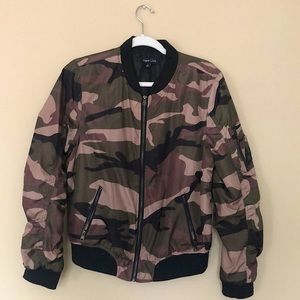 Camo Windbreaker Bomber Jacket